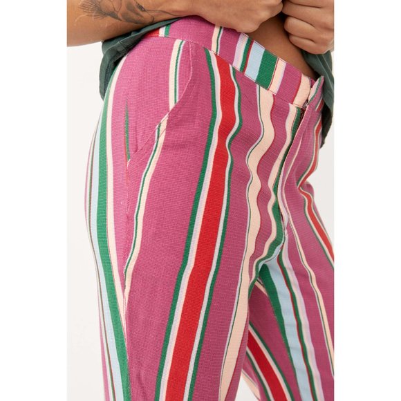 🎉LAST CHANCE🎉 NWT Free People La Paz Slim Crop Pants / Berry Combo - Picture 5 of 9
